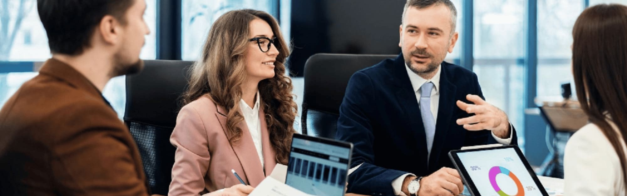 business people talking